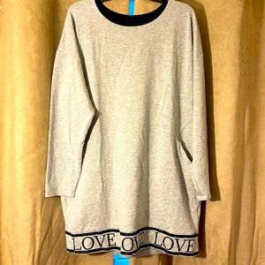Gray Long sleeve sweat shirt dress
